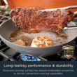 Ninja CW39010GY NeverStick Ceramic Pro, Non-Stick Pots & Pans Set with Glass Lids, PTFE Free, Ceramic Coated, Stainless Steel, Gray