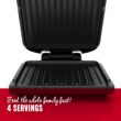 George Foreman 4-Serving Removable Plate Electric Grill and Panini Press, George Tough Non-Stick Coating, Black