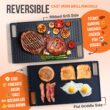 Cast Iron Griddle, Reversible Grill/Griddle, Cast Iron Press, Pan Scraper, Pinch Mitts (9.5" x 16.75")