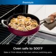 Ninja, Cookware, Steamer, Strainer Basket, Glass Lid and Spatula, Foodi NeverStick PossiblePan, Premium Set, Cherry Tart, CW102RD