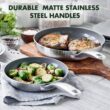 GreenPan Chatham Tri-Ply Stainless Steel Healthy Ceramic Nonstick 12 Piece Cookware Pots and Pans Set, Silver