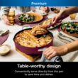 Ninja, Cookware, Steamer, Strainer Basket, Glass Lid and Spatula, Foodi NeverStick PossiblePan, Premium Set, Cherry Tart, CW102RD