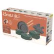 Beautiful 12pc Ceramic Non-Stick Cookware Set, Thyme Green by Drew Barrymore Beautiful 12pc Ceramic Non-Stick Cookware Set, Thyme Green by Drew Barrymore