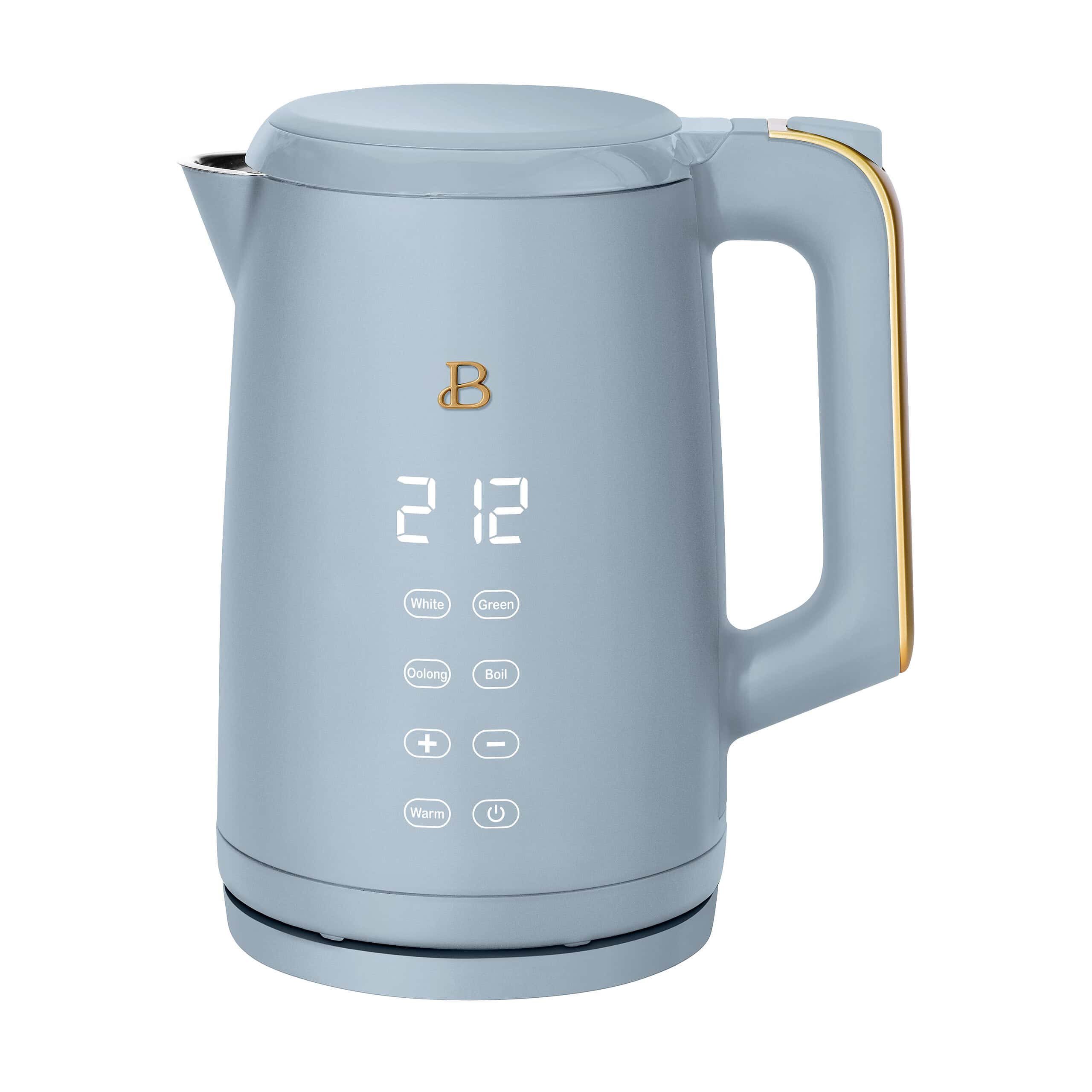 Beautiful 1.7-Liter Electric Kettle 1500 W with One-Touch Activation, Cornflower Blue by Drew Barrymore Beautiful 1.7-Liter Electric Kettle 1500 W with One-Touch Activation, Cornflower Blue by Drew Barrymore