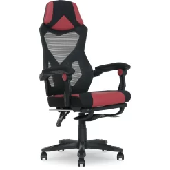 Gamer Gear Gaming Office Chair with Extendable Leg Rest, Red/Black Fabric Upholstery