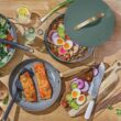 Beautiful 12pc Ceramic Non-Stick Cookware Set, Thyme Green by Drew Barrymore Beautiful 12pc Ceramic Non-Stick Cookware Set, Thyme Green by Drew Barrymore