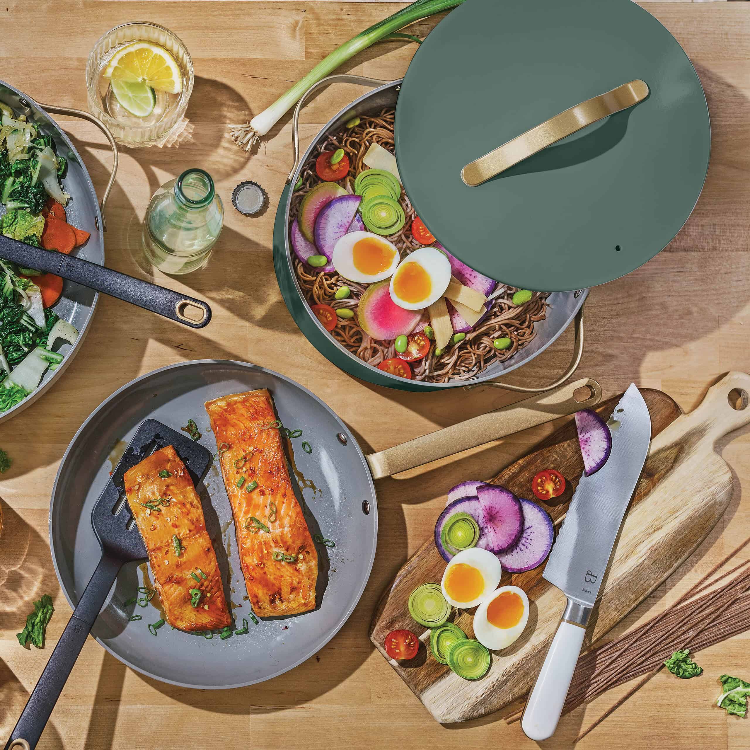 Beautiful 12pc Ceramic Non-Stick Cookware Set, Thyme Green by Drew Barrymore Beautiful 12pc Ceramic Non-Stick Cookware Set, Thyme Green by Drew Barrymore - Image 5