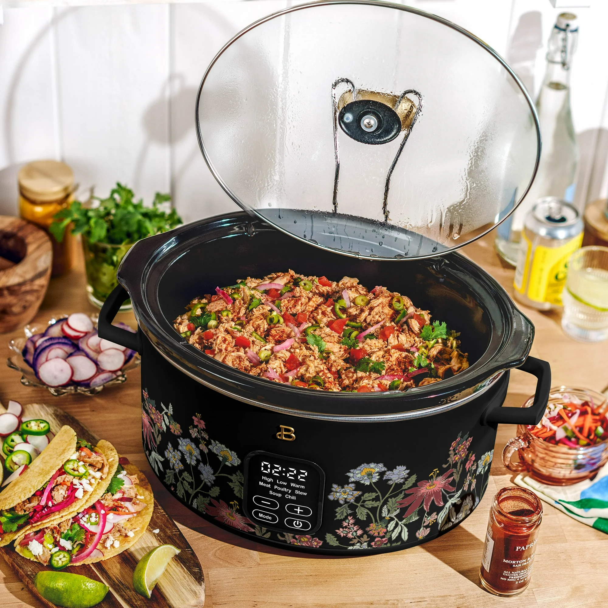 Beautiful 6 Qt Programmable Slow Cooker, Wildflower By Drew