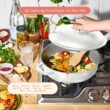 Beautiful All-in-One 4 QT Hero Pan with Steam Insert, 3 Pc Set, White Icing by Drew Barrymore