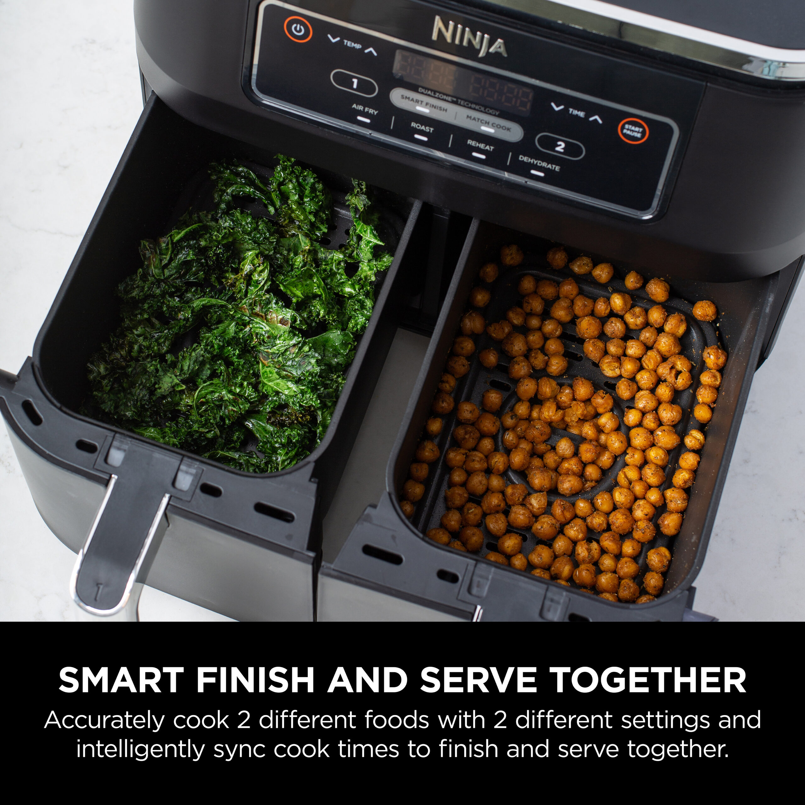 Ninja Foodi DZ100 4-in-1, 8-qt., 2-Basket Air Fryer with DualZone Technology Ninja Foodi DZ100 4-in-1, 8-qt., 2-Basket Air Fryer with DualZone Technology - Image 9
