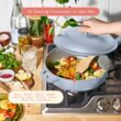 Beautiful All-in-One 4 QT Hero Pan with Steam Insert, 3 Pc Set, Cornflower Blue by Drew Barrymore