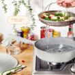Beautiful All-in-One 4 QT Hero Pan with Steam Insert, 3 Pc Set, White Icing by Drew Barrymore