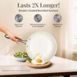 Gotham Steel Nonstick Pots and Pans Set 12 Piece Ceramic Cookware Kitchen Set with Frying Skillet, Saucepan, Cream