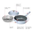 Beautiful All-in-One 4 QT Hero Pan with Steam Insert, 3 Pc Set, Cornflower Blue by Drew Barrymore