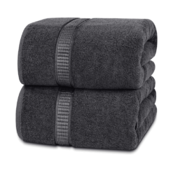 Utopia Towels Luxurious Jumbo Bath Sheet 2 Piece, Super Soft Hotel Quality Towel (35 x 70 Inches, Grey)