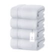 White Classic Luxury Bath Towels Set of 4 Large - 700 GSM Cotton Ultra Soft Bath Towels 27x54, Plush Shower Towels, White