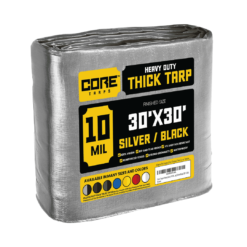 Core Tarps 30-ft x 30-ft Silver Waterproof Standard Polyethylene 10-mil Tarp
