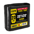 Core Tarps 20-ft x 20-ft Black Waterproof Commercial Polyethylene 20-mil Tarp