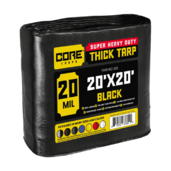 Core Tarps 20-ft x 20-ft Black Waterproof Commercial Polyethylene 20-mil Tarp