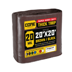 Core Tarps 20-ft x 20-ft Brown Waterproof Commercial Polyethylene 20-mil Tarp