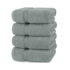Utopia Towels 4 Pack Premium Bath Towels Set, 27 x 54 Inches, Cool Grey
