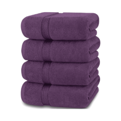 Utopia Towels 4 Pack Premium Bath Towels Set, 27 x 54 Inches, Plum