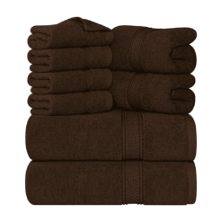 Utopia Towels 8-Piece Premium Towel Set, 2 Bath Towels, 2 Hand Towels, and 4 Wash Clothsm, Brown