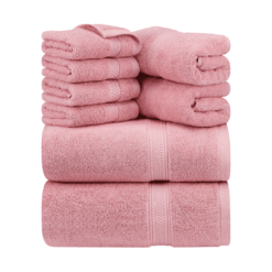 Utopia Towels 8-Piece Premium Towel Set, 2 Bath Towels, 2 Hand Towels, and 4 Wash Clothsm, Dusty Pink