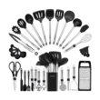 BESTZMWK Kitchen Utensil Set-Silicone Cooking Utensils-33 Kitchen Gadgets & Spoons for Nonstick Cookware, Black