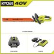 RYOBI RY40HG01K 40V 24 in. Cordless Battery Hedge Trimmer with 2.0 Ah Battery and Charger