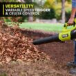 RYOBI PBLLB01K ONE+ HP 18V Brushless Whisper Series 130 MPH 510 CFM Cordless Battery Leaf Blower with 6.0 Ah Battery and Charger