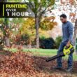 RYOBI PBLLB01K ONE+ HP 18V Brushless Whisper Series 130 MPH 510 CFM Cordless Battery Leaf Blower with 6.0 Ah Battery and Charger