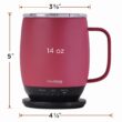 Nextmug Temperature Controlled, Self-Heating Coffee Mug (Dusty Rose - 14 oz.)