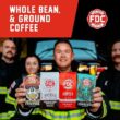 Fire Department Coffee Gives Back to Firefighters, Whole Bean Coffee, Original Medium Roast, Dark Roast, (12oz, Pack of 4)