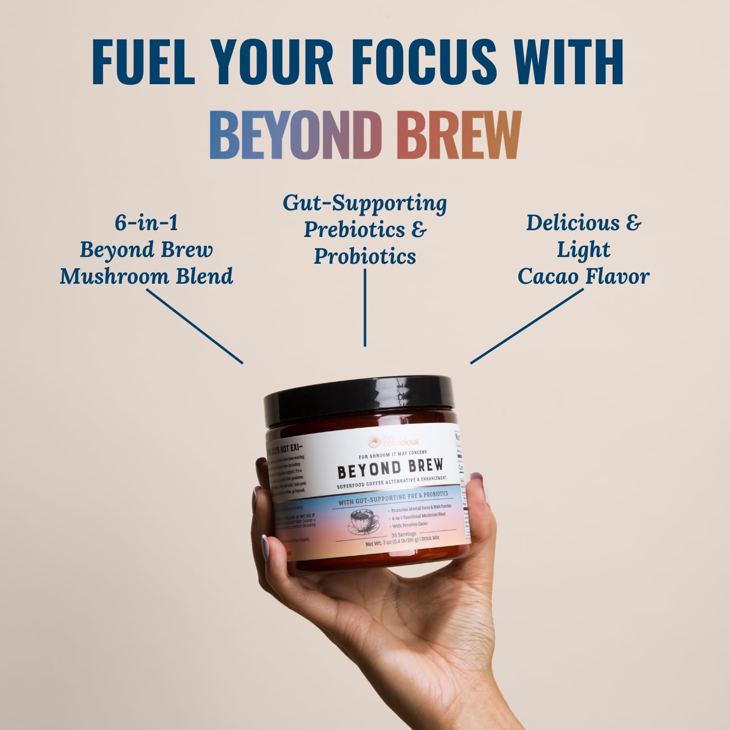 Live Conscious Beyond Brew - Coffee Alternative - Low Caffeine - Mushroom Complex w/Lion’s Mane, Reishi, Cordyceps & Chaga Live Conscious Beyond Brew - Coffee Alternative - Low Caffeine - Mushroom Complex w/Lion’s Mane, Reishi, Cordyceps & Chaga - Image 7