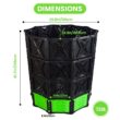 SQUEEZE master XXL Large Compost Bin Outdoor- 720L /190 Gallon-Easy Assembly-No Screws-Sturdy & Durable-Green Door