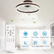 Oaks Decor Cotti 20-in Brown with Clear Blades Color-changing Integrated LED Indoor Flush Mount Smart Fandelier Ceiling Fan (7-Blade)