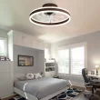 Oaks Decor Cotti 20-in Brown with Clear Blades Color-changing Integrated LED Indoor Flush Mount Smart Fandelier Ceiling Fan (7-Blade)