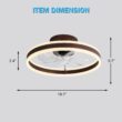 Oaks Decor Cotti 20-in Brown with Clear Blades Color-changing Integrated LED Indoor Flush Mount Smart Fandelier Ceiling Fan (7-Blade)