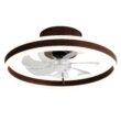 Oaks Decor Cotti 20-in Brown with Clear Blades Color-changing Integrated LED Indoor Flush Mount Smart Fandelier Ceiling Fan (7-Blade)