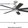 Harbor Breeze Cogdell 60-in Brushed Nickel - changing Integrated LED Indoor/Outdoor Downrod or Flush Mount Ceiling Fan (7-Blade)