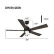 CARRO USA Aspen 56-in Black with Wooden/Walnut Blades Indoor/Outdoor Smart Ceiling Fan with Light and Remote (5-Blade)