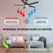 CARRO USA Essex 52-in Black with Wooden/Walnut Blades Indoor/Outdoor Smart Ceiling Fan with Light and Remote (5-Blade)