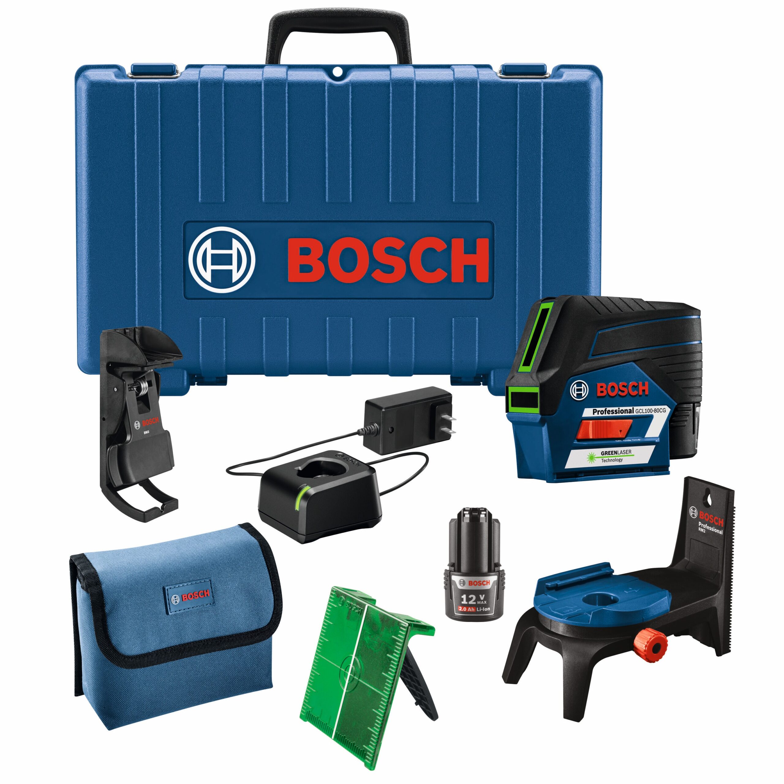 Bosch 165-ft Green Self-Leveling Cross-line Laser Level Kit Bosch 165-ft Green Self-Leveling Cross-line Laser Level Kit - Image 3