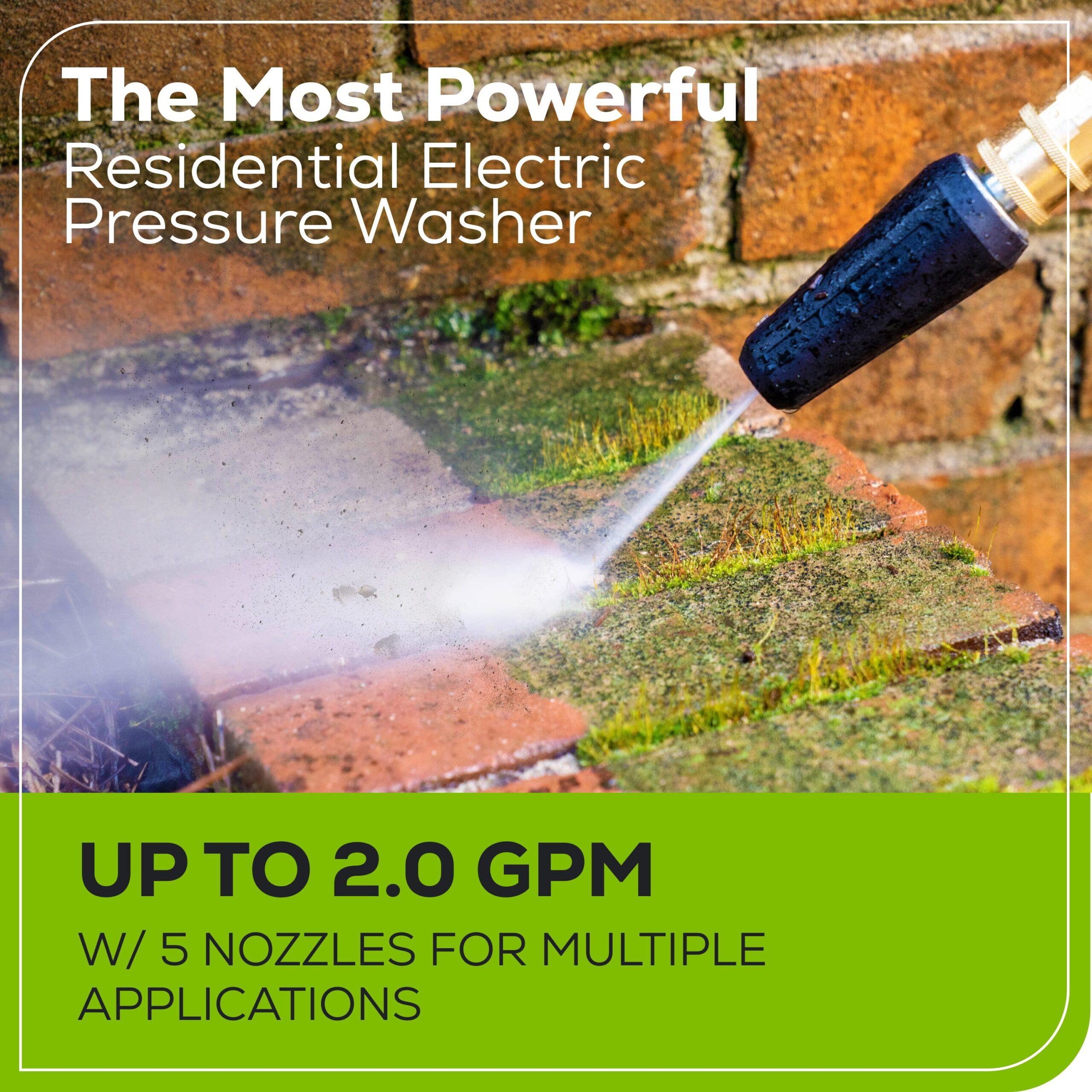 Greenworks Pro 3000 PSI 2-GPM Cold Water Electric Pressure Washer with 5 Spray Tips Greenworks Pro 3000 PSI 2-GPM Cold Water Electric Pressure Washer with 5 Spray Tips - Image 8