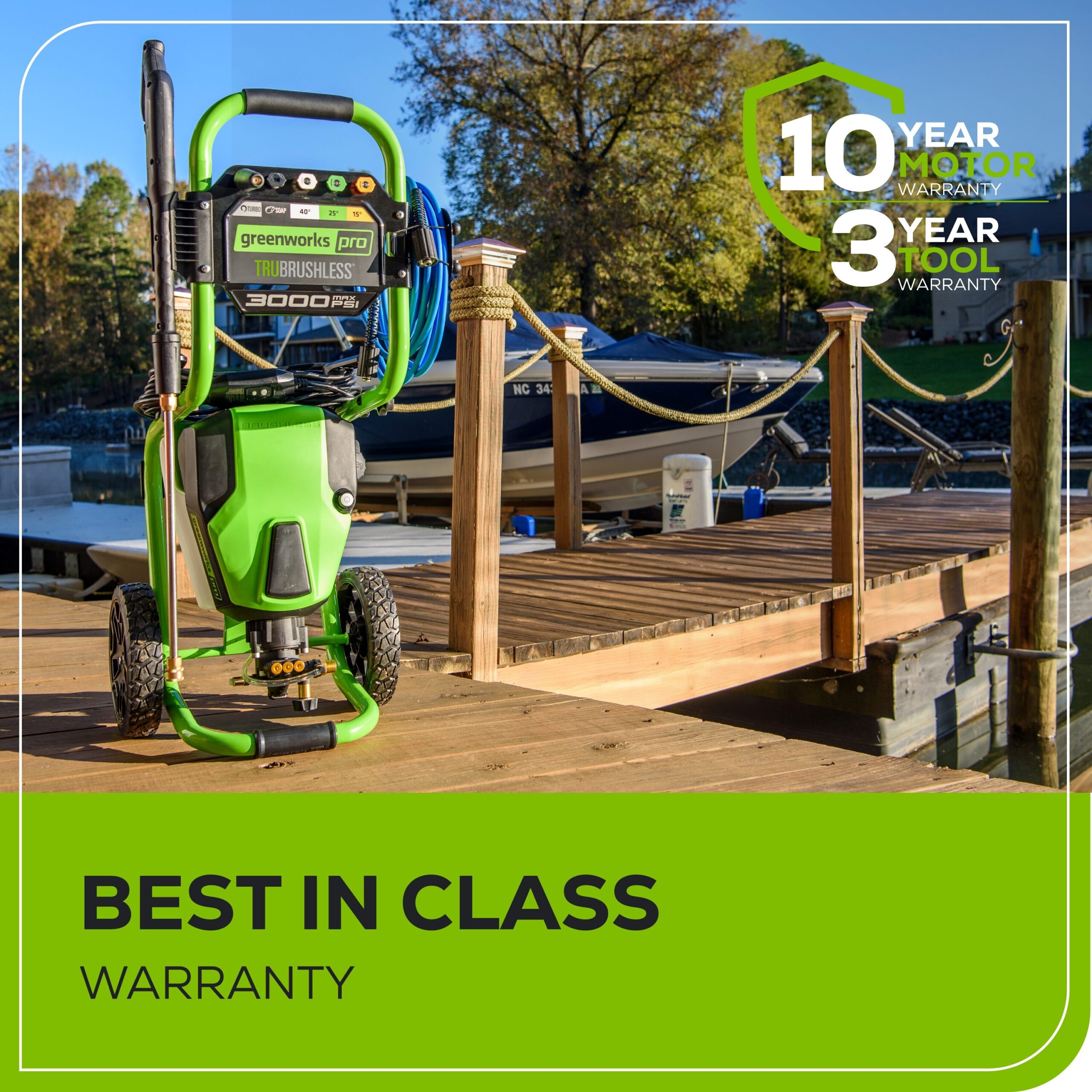 Greenworks Pro 3000 PSI 2-GPM Cold Water Electric Pressure Washer with 5 Spray Tips Greenworks Pro 3000 PSI 2-GPM Cold Water Electric Pressure Washer with 5 Spray Tips - Image 15