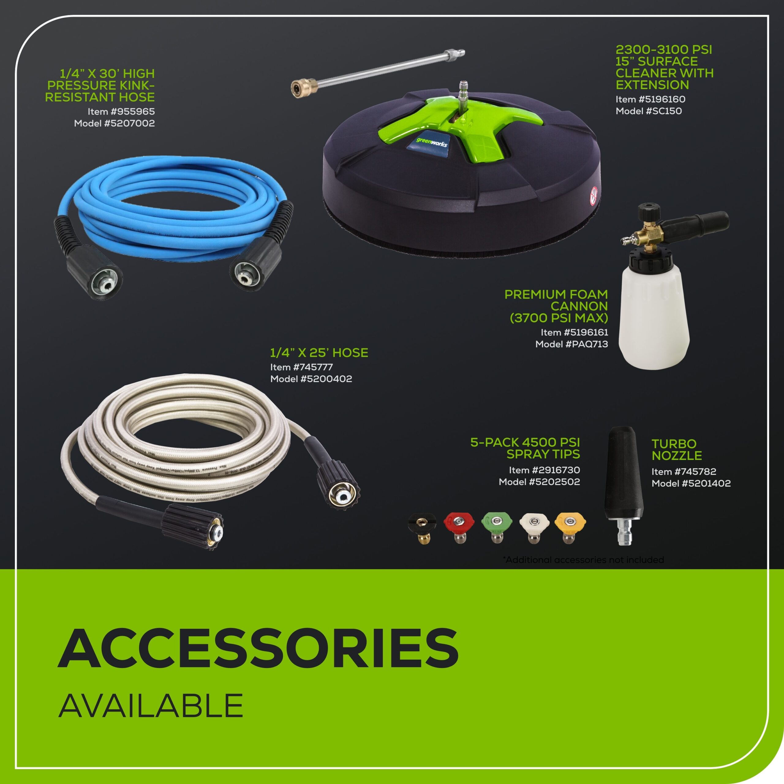 Greenworks Pro 3000 PSI 2-GPM Cold Water Electric Pressure Washer with 5 Spray Tips Greenworks Pro 3000 PSI 2-GPM Cold Water Electric Pressure Washer with 5 Spray Tips - Image 18