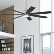 Harbor Breeze Cogdell 60-in Brushed Nickel - changing Integrated LED Indoor/Outdoor Downrod or Flush Mount Ceiling Fan (7-Blade)