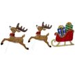 Northlight 24-in Reindeer and Sleigh Free Standing Decoration with White LED Lights