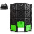 SQUEEZE master XXL Large Compost Bin Outdoor- 720L /190 Gallon-Easy Assembly-No Screws-Sturdy & Durable-Green Door